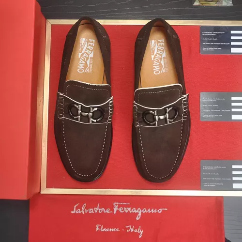 Replica Salvatore Ferragamo Leather Shoes For Men #1347972 $85.00 USD for Wholesale