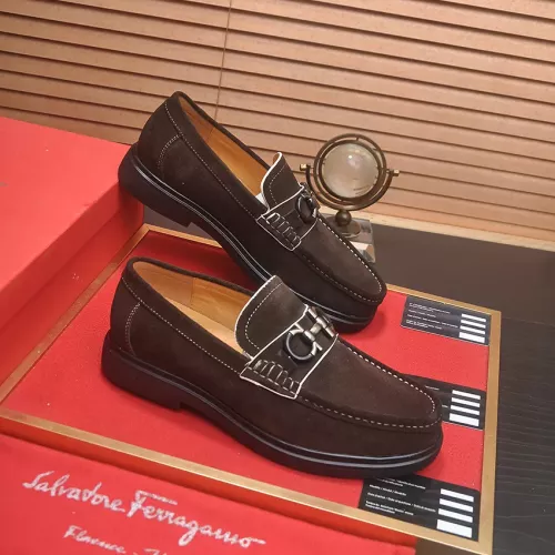 Replica Salvatore Ferragamo Leather Shoes For Men #1347972 $85.00 USD for Wholesale