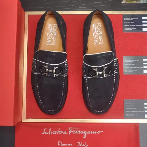 Replica Salvatore Ferragamo Leather Shoes For Men #1347973 $85.00 USD for Wholesale
