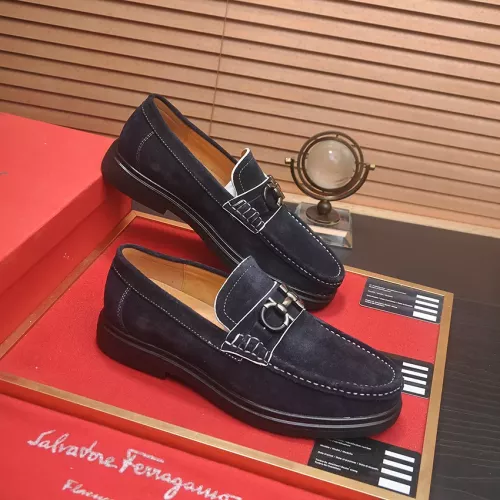 Replica Salvatore Ferragamo Leather Shoes For Men #1347973 $85.00 USD for Wholesale