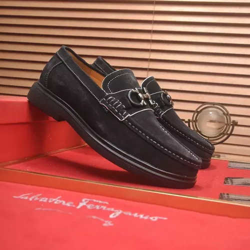 Replica Salvatore Ferragamo Leather Shoes For Men #1347974 $85.00 USD for Wholesale