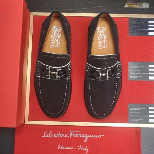 Replica Salvatore Ferragamo Leather Shoes For Men #1347974 $85.00 USD for Wholesale
