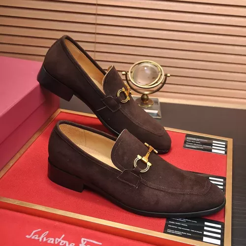 Replica Salvatore Ferragamo Leather Shoes For Men #1347976 $96.00 USD for Wholesale
