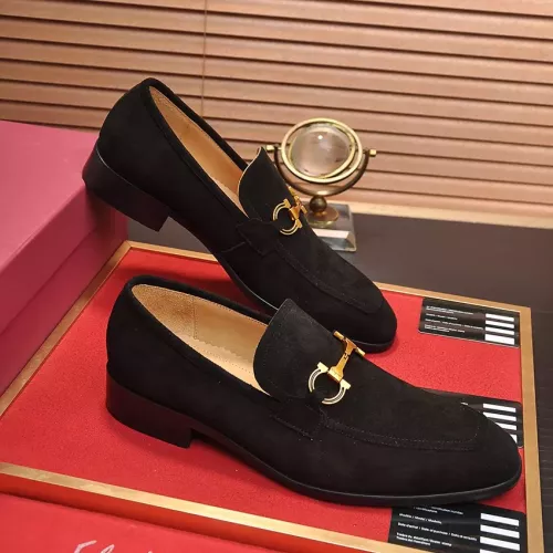 Replica Salvatore Ferragamo Leather Shoes For Men #1347977 $96.00 USD for Wholesale