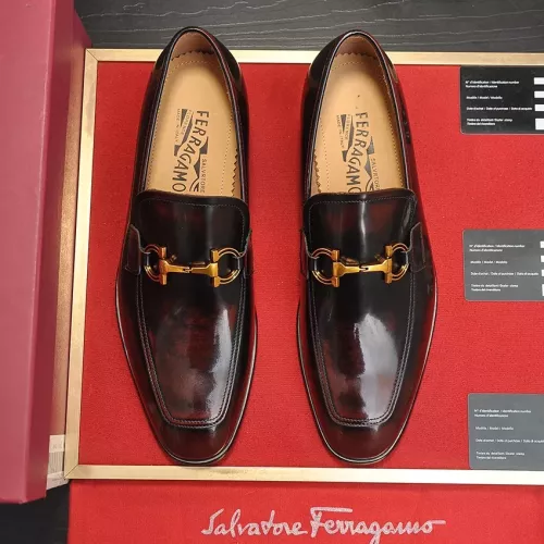 Replica Salvatore Ferragamo Leather Shoes For Men #1347978 $96.00 USD for Wholesale