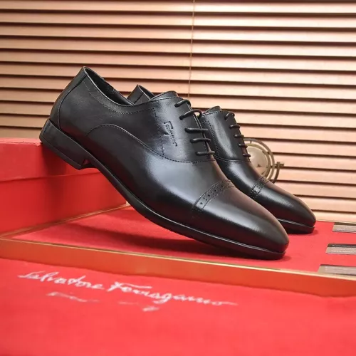 Replica Salvatore Ferragamo Leather Shoes For Men #1347982 $98.00 USD for Wholesale