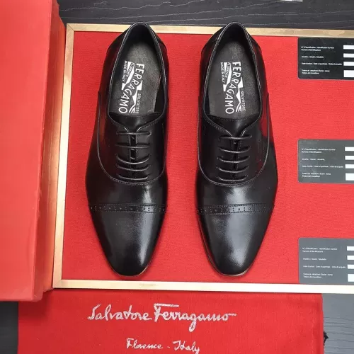 Replica Salvatore Ferragamo Leather Shoes For Men #1347982 $98.00 USD for Wholesale