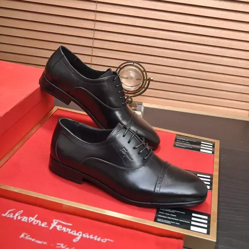 Replica Salvatore Ferragamo Leather Shoes For Men #1347982 $98.00 USD for Wholesale