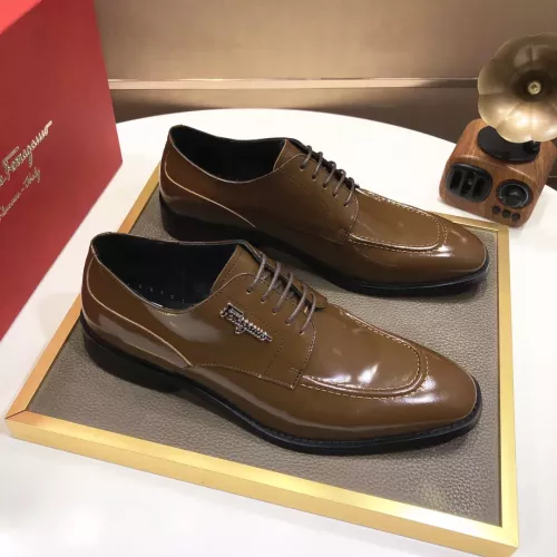 Replica Salvatore Ferragamo Leather Shoes For Men #1348006 $92.00 USD for Wholesale