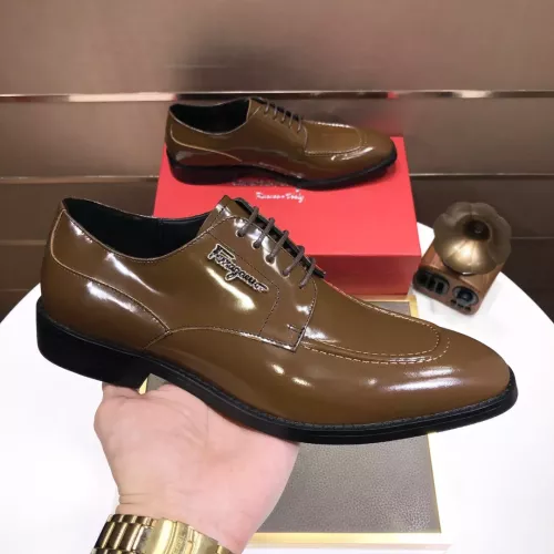 Replica Salvatore Ferragamo Leather Shoes For Men #1348006 $92.00 USD for Wholesale