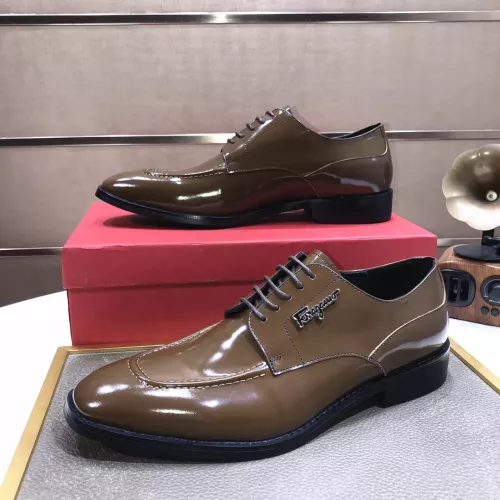 Replica Salvatore Ferragamo Leather Shoes For Men #1348006 $92.00 USD for Wholesale