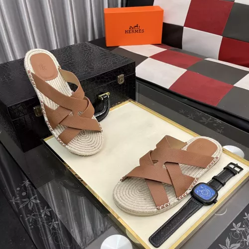 Replica Hermes Slippers For Men #1348350 $64.00 USD for Wholesale