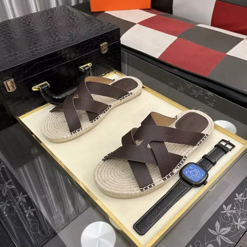 Replica Hermes Slippers For Men #1348352 $64.00 USD for Wholesale