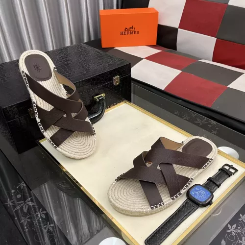 Replica Hermes Slippers For Men #1348352 $64.00 USD for Wholesale