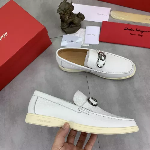 Replica Salvatore Ferragamo Leather Shoes For Men #1348366 $105.00 USD for Wholesale