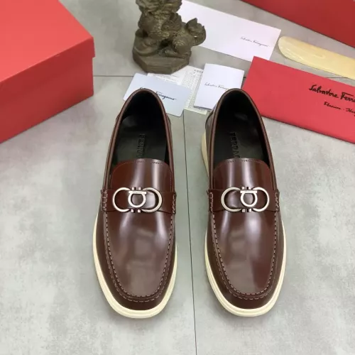 Replica Salvatore Ferragamo Leather Shoes For Men #1348367 $105.00 USD for Wholesale