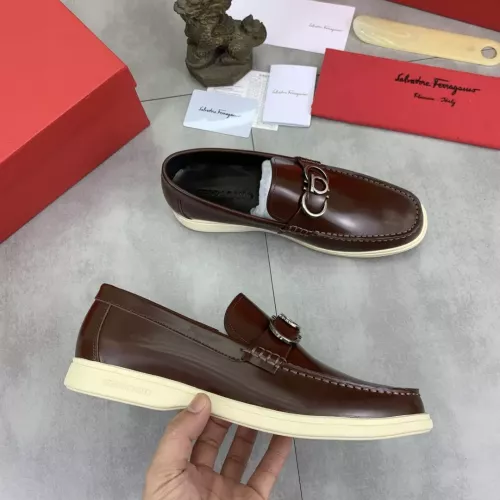 Replica Salvatore Ferragamo Leather Shoes For Men #1348367 $105.00 USD for Wholesale