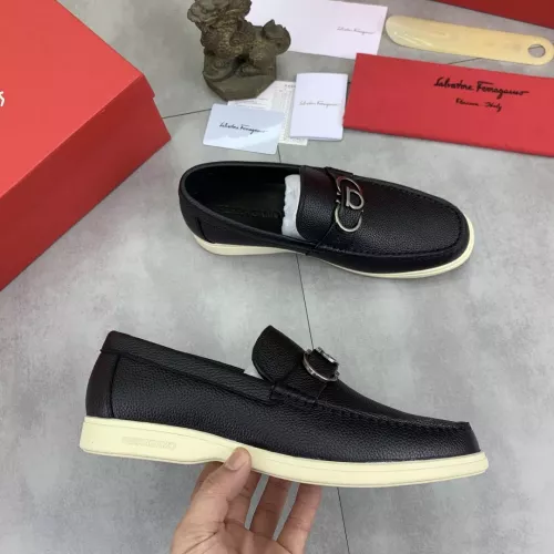 Replica Salvatore Ferragamo Leather Shoes For Men #1348368 $105.00 USD for Wholesale