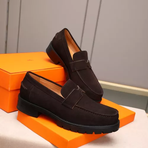 Replica Hermes Leather Shoes For Men #1348376 $85.00 USD for Wholesale