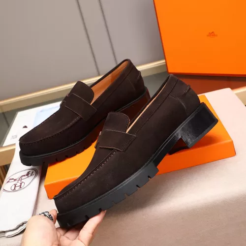 Replica Hermes Leather Shoes For Men #1348376 $85.00 USD for Wholesale