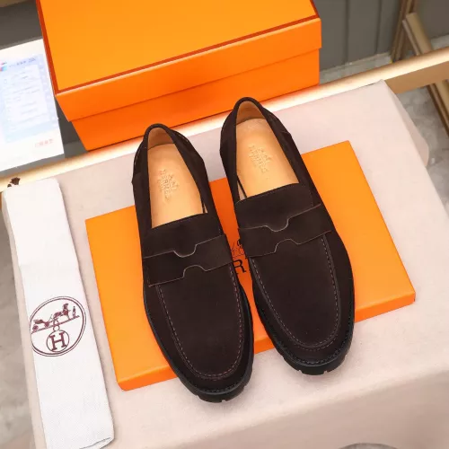 Replica Hermes Leather Shoes For Men #1348376 $85.00 USD for Wholesale