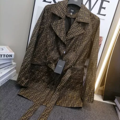 Replica Fendi Coat Long Sleeved For Women #1351036 $105.00 USD for Wholesale