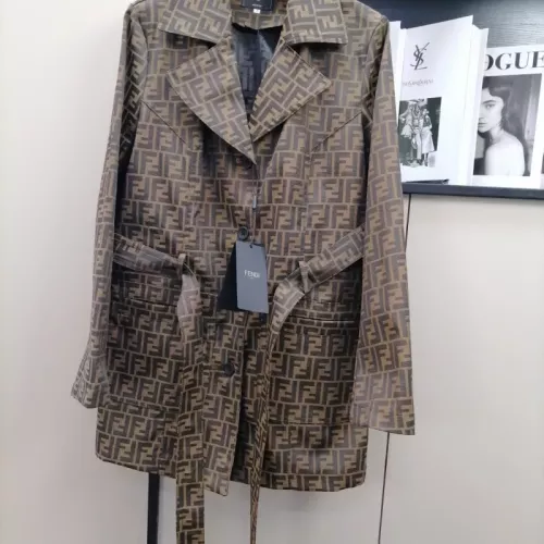 Replica Fendi Coat Long Sleeved For Women #1351036 $105.00 USD for Wholesale