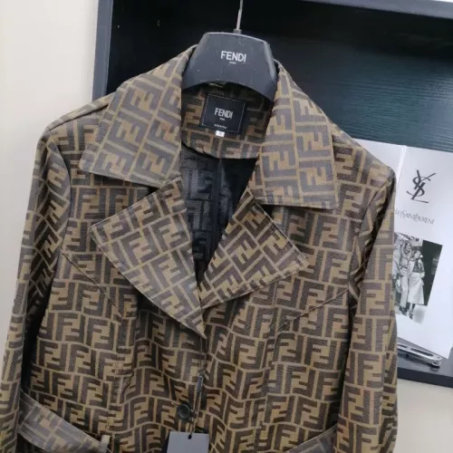 Replica Fendi Coat Long Sleeved For Women #1351036 $105.00 USD for Wholesale