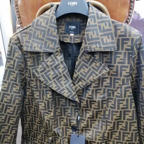 Replica Fendi Coat Long Sleeved For Women #1351036 $105.00 USD for Wholesale