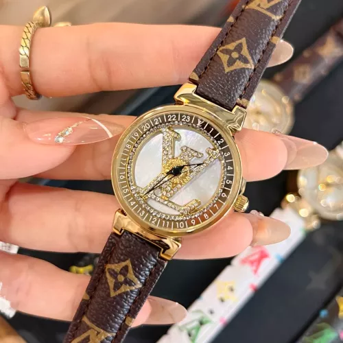 Cheap Louis Vuitton Watches In Gold For Women #1353839, $$39.00 USD On Louis Vuitton Watches