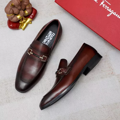 Cheap Salvatore Ferragamo Leather Shoes For Men #1355583, $$88.00 USD On Salvatore Ferragamo Leather Shoes