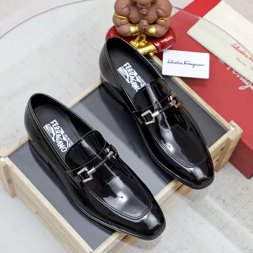 Replica Salvatore Ferragamo Leather Shoes For Men #1355587 $88.00 USD for Wholesale