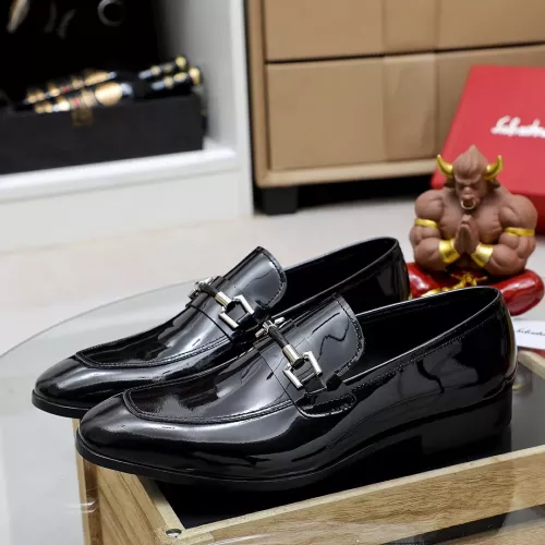 Replica Salvatore Ferragamo Leather Shoes For Men #1355587 $88.00 USD for Wholesale