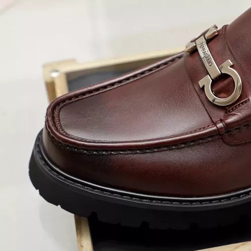 Replica Salvatore Ferragamo Leather Shoes For Men #1356313 $88.00 USD for Wholesale