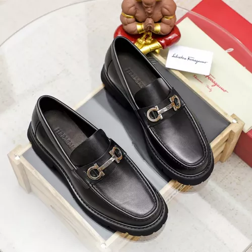 Replica Salvatore Ferragamo Leather Shoes For Men #1356314 $88.00 USD for Wholesale