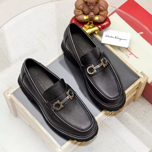 Replica Salvatore Ferragamo Leather Shoes For Men #1356315 $88.00 USD for Wholesale