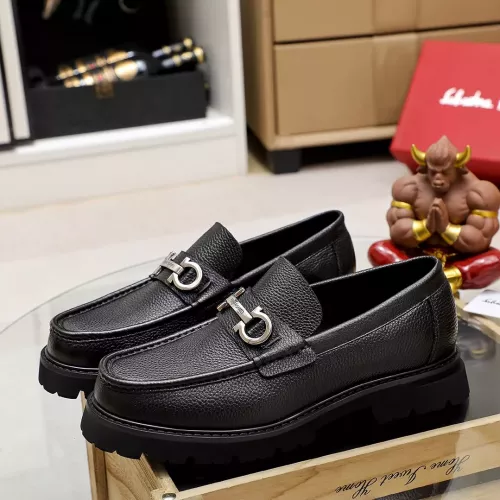 Replica Salvatore Ferragamo Leather Shoes For Men #1356315 $88.00 USD for Wholesale