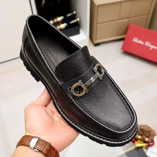 Replica Salvatore Ferragamo Leather Shoes For Men #1356315 $88.00 USD for Wholesale