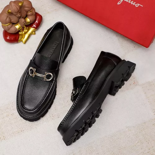 Replica Salvatore Ferragamo Leather Shoes For Men #1356315 $88.00 USD for Wholesale