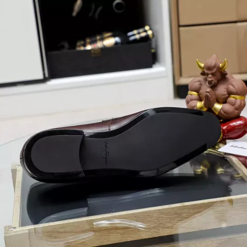 Replica Salvatore Ferragamo Leather Shoes For Men #1356317 $88.00 USD for Wholesale