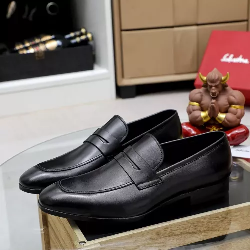 Replica Salvatore Ferragamo Leather Shoes For Men #1356324 $88.00 USD for Wholesale