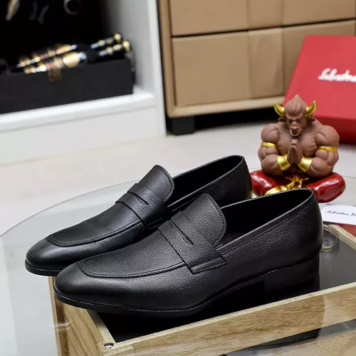 Replica Salvatore Ferragamo Leather Shoes For Men #1356325 $88.00 USD for Wholesale