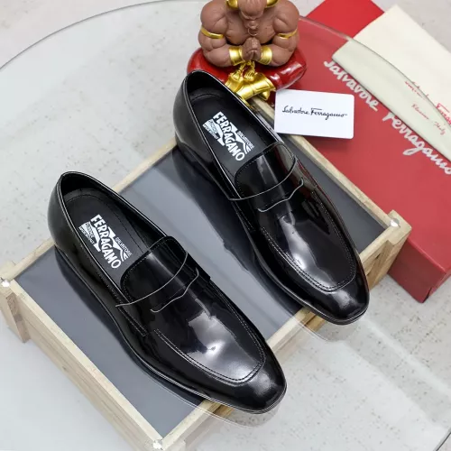 Replica Salvatore Ferragamo Leather Shoes For Men #1356326 $88.00 USD for Wholesale