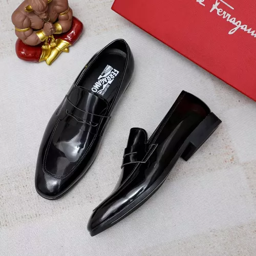 Replica Salvatore Ferragamo Leather Shoes For Men #1356326 $88.00 USD for Wholesale