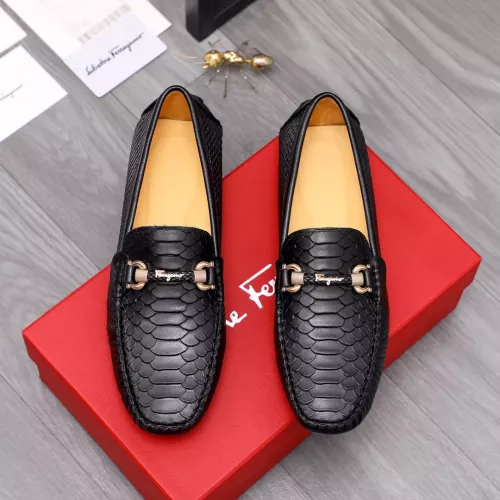 Replica Salvatore Ferragamo Leather Shoes For Men #1356487 $76.00 USD for Wholesale