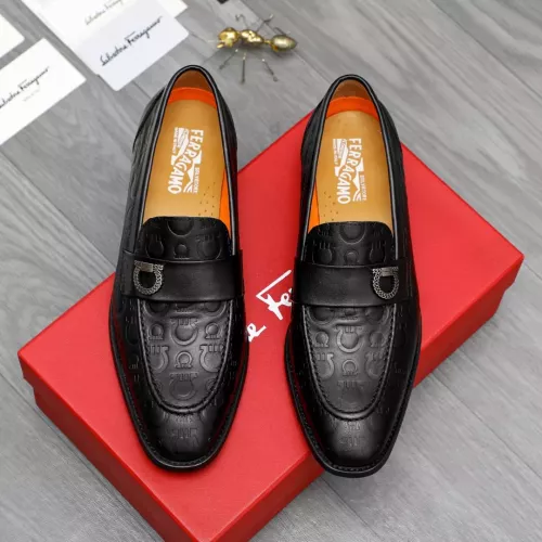 Replica Salvatore Ferragamo Leather Shoes For Men #1356488 $92.00 USD for Wholesale