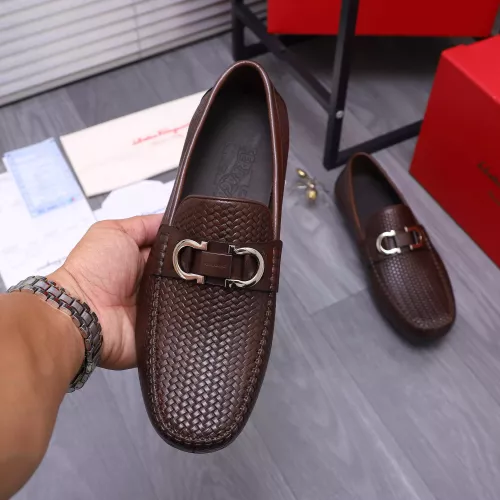 Replica Salvatore Ferragamo Leather Shoes For Men #1356489 $92.00 USD for Wholesale