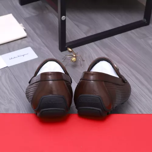 Replica Salvatore Ferragamo Leather Shoes For Men #1356489 $92.00 USD for Wholesale
