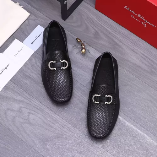 Replica Salvatore Ferragamo Leather Shoes For Men #1356490 $92.00 USD for Wholesale