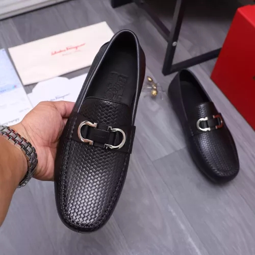 Replica Salvatore Ferragamo Leather Shoes For Men #1356490 $92.00 USD for Wholesale